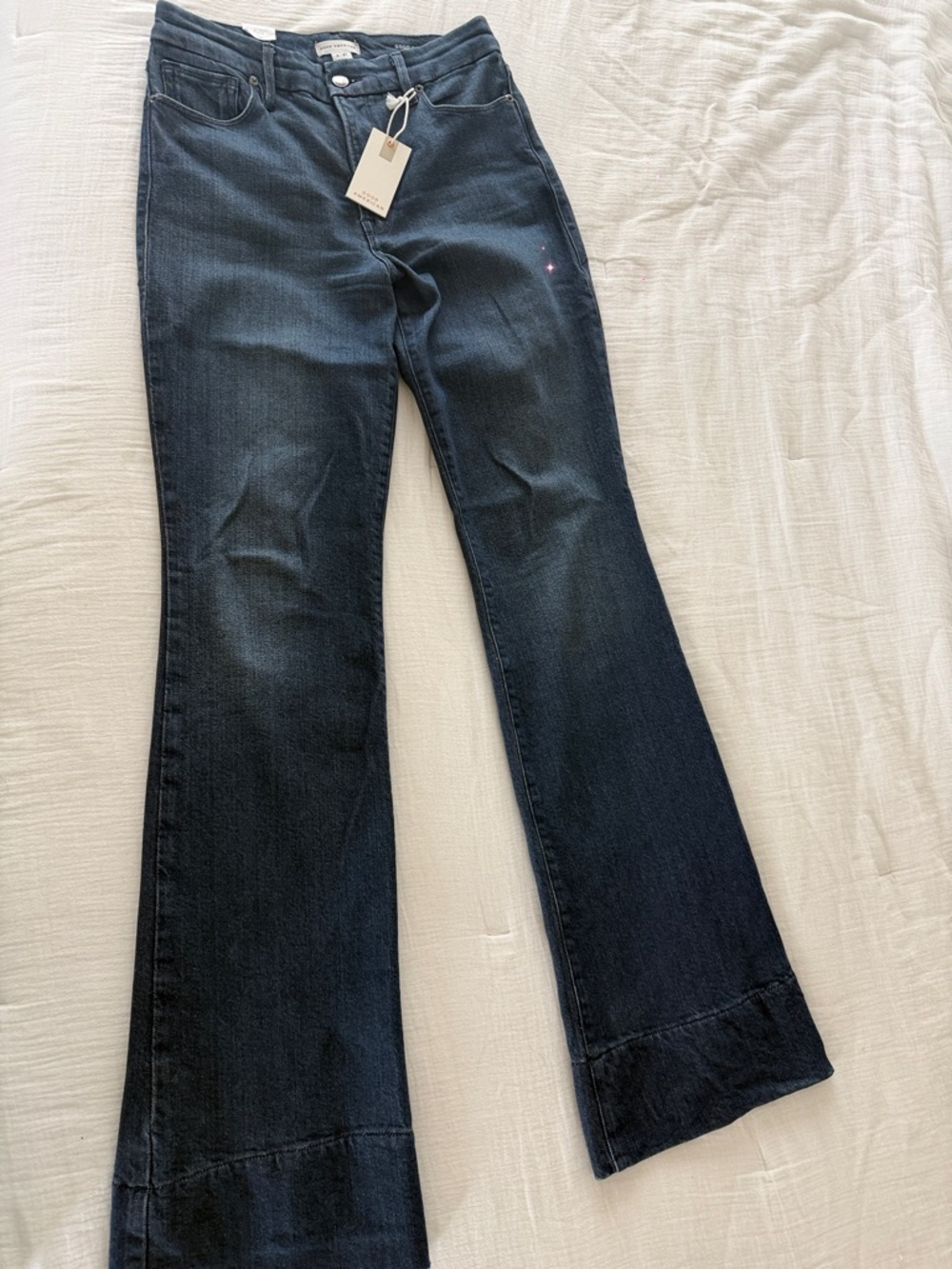 Good American Indigo High-Rise Flare Jeans - Dark Blue - Picture 7 of 7